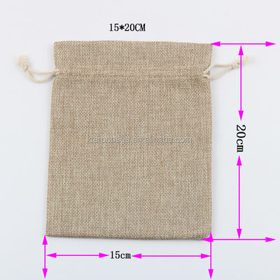 qualità  Recyclable Promotional Eco Friendly Burlap Drawstring Bag Pouches for Wheat, Hike and Coffee Beans Packing fabbrica