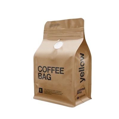 qualità  Custom Printed Pouch Recyclable Eco Friendly Zipper Bag Packing Biodegradable Kraft Paper Compostable Bean Coffee Bags With Valve fabbrica