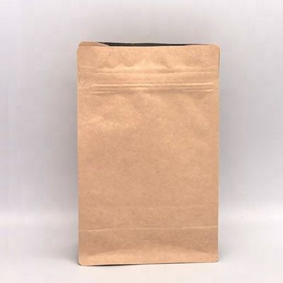 qualità  Kraft Paper Moisture Proof Coffee Bag With Valve 100g Kraft Paper Flat Bottom Coffee Bag Craft Paper Pouch Plastic Packaging Bag With Valve fabbrica