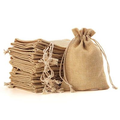 qualità  2700310 Kids Birthday Party Favor Bag Logo Drawstring Burlap Folding Weeding Drawstring Bag fabbrica