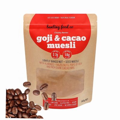 Custom Various Sizes Moisture Proof Dried Food Kraft Paper Coffee Bag