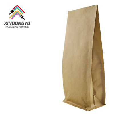 Barrier Brown Compostable Zip Lock Recyclable Biodegradable Eco - Friendly Kraft Paper Bag For Candy Packaging Coffee And Tea