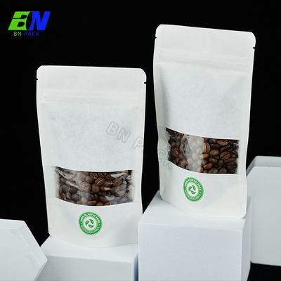 Eco Friendly Recyclable Compostable Biodegradable Plastic Coffee Bags 100% Zip Lock Paper Packaging Bags Coffee Bags With Clear PLA Window